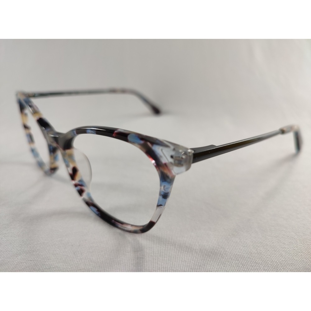 Phoebe P347 BLU Blue Tortoise Pattern Eyeglass Frames 51-17-135 Cat‎ Eye